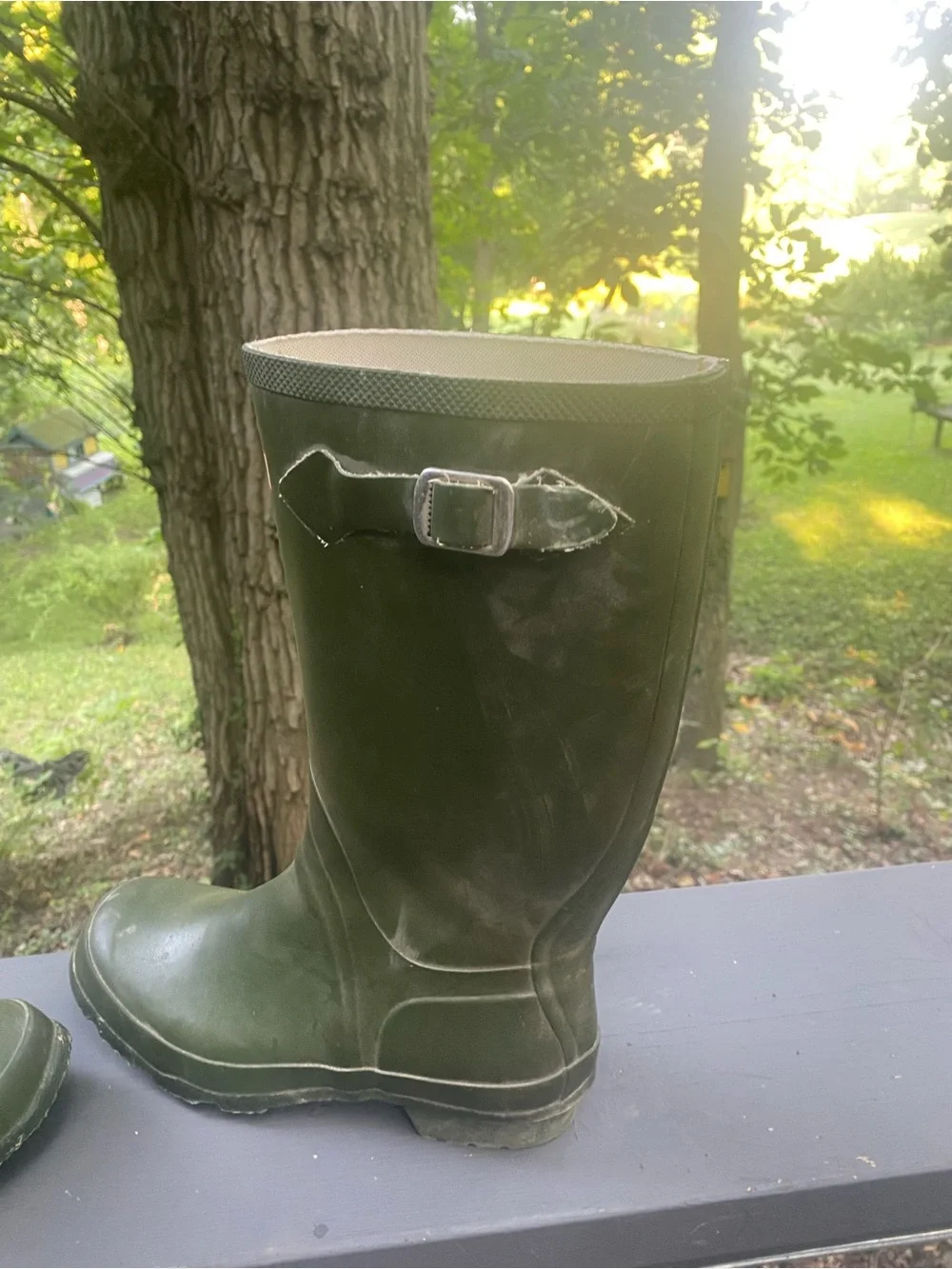 L.L. Bean Olive Green Wellies Rain Boots